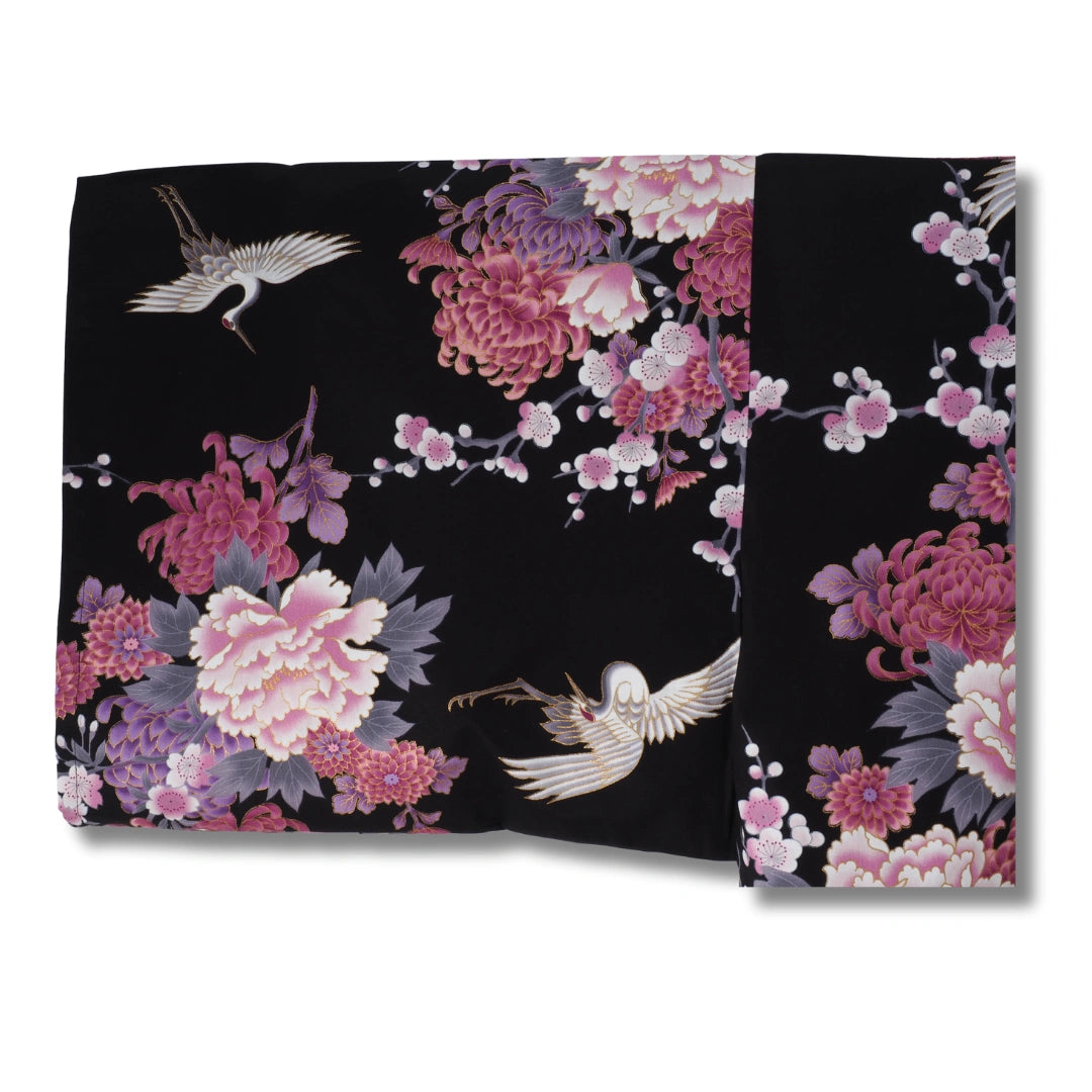 Plus Size Damen Yukata Pfingstrosen und Kranich