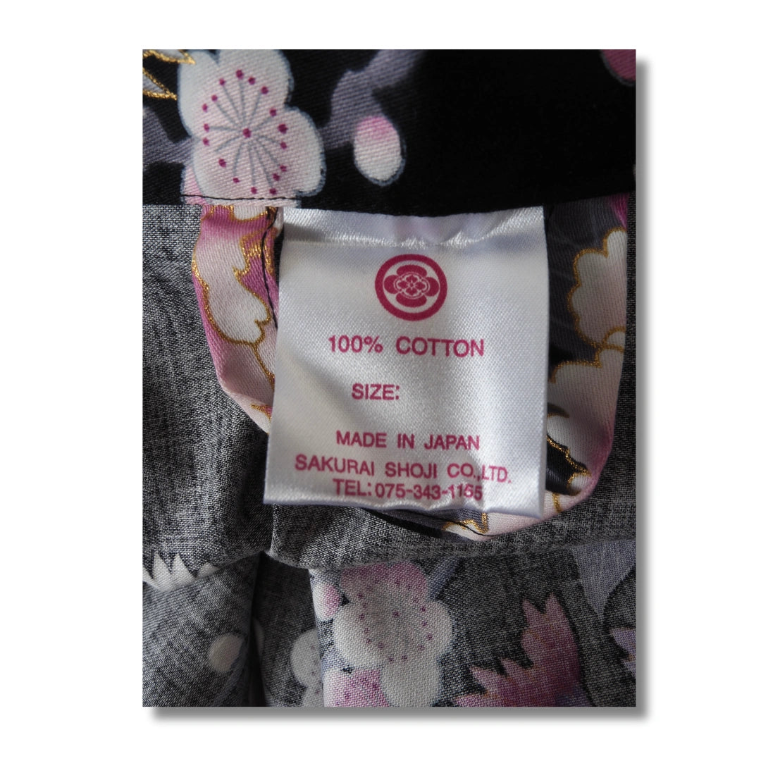 Plus Size Damen Yukata Pfingstrosen und Kranich