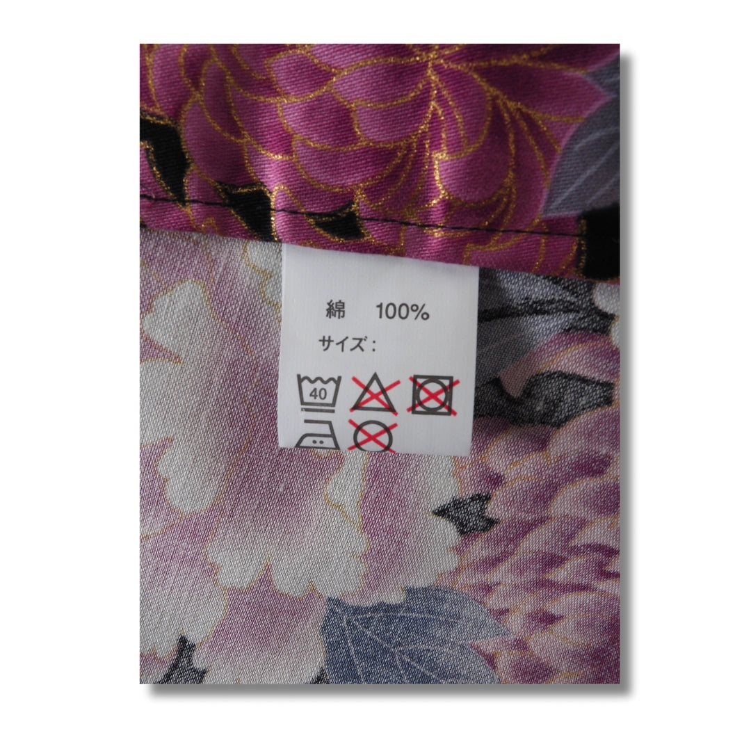 Plus Size Damen Yukata Pfingstrosen und Kranich