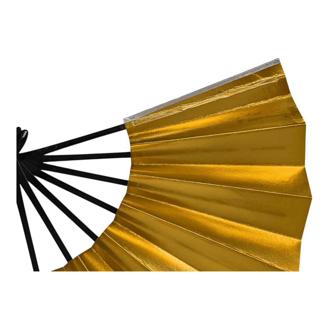 Vintage Mai-Ougi japanischer Handfächer Tanzfächer Gold Silber
