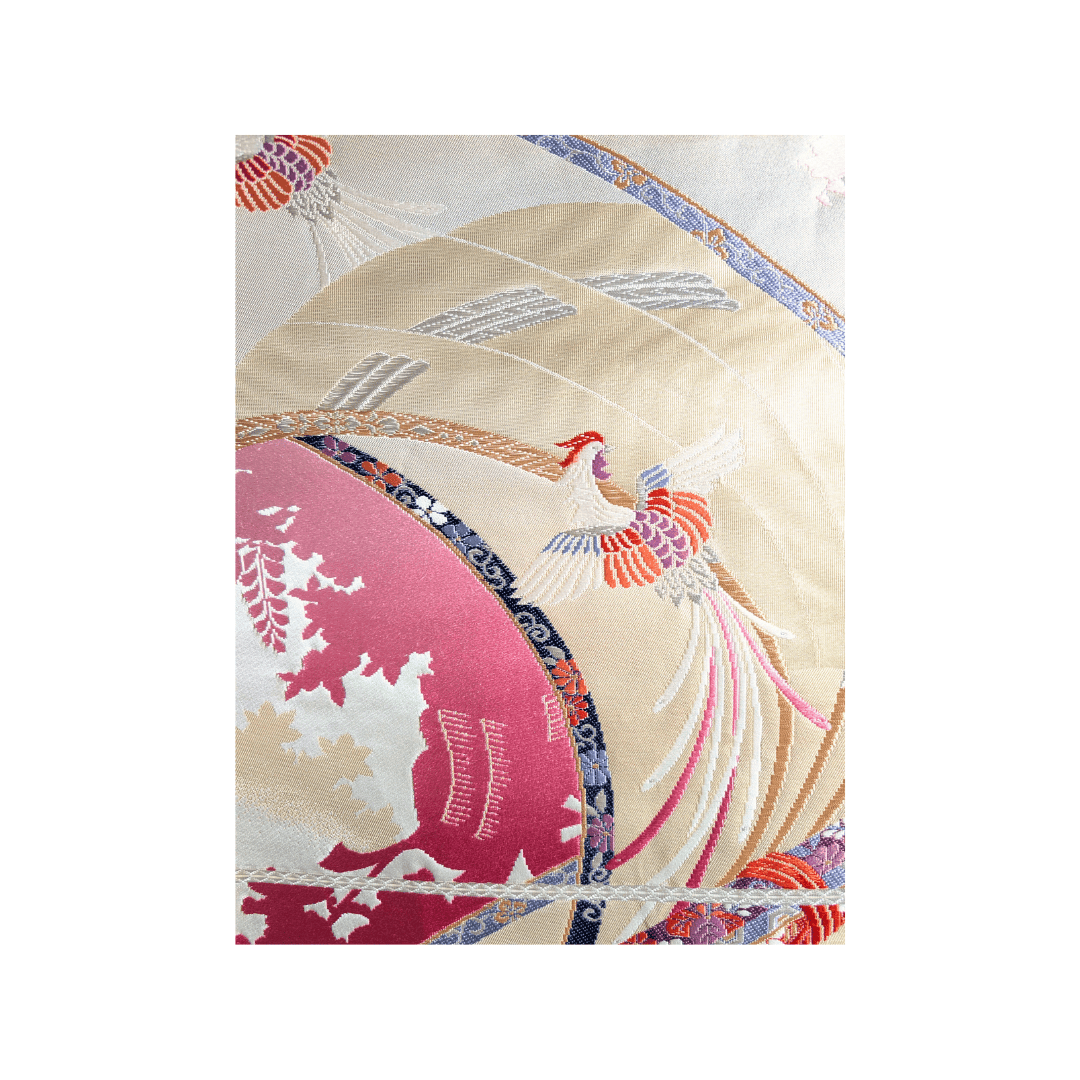 Vintage Fukuro Obi Kranich ungetragen