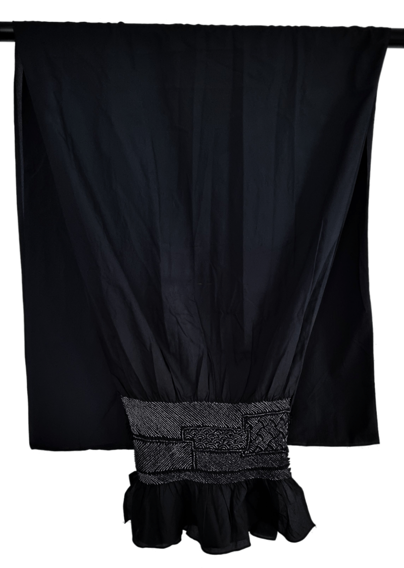 Vintage Heko Obi schwarz-blau