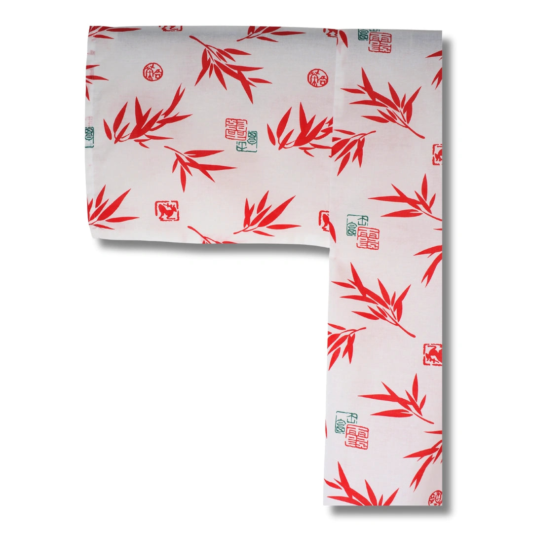 Kurzer Herren Yukata weiß mit roten Blättern