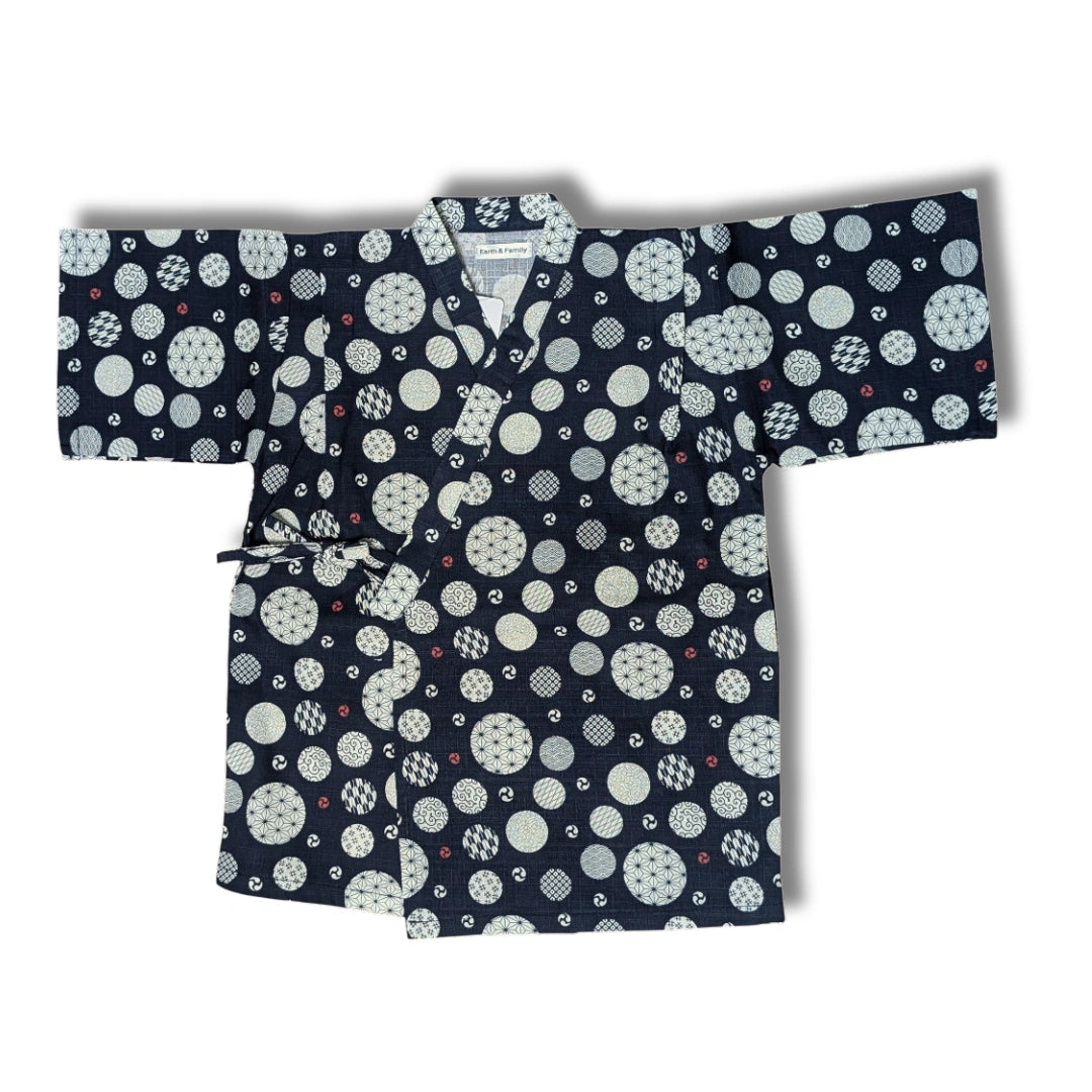 Jinbei Kinder schwarz mit Kreisen Gr. 110 - 150