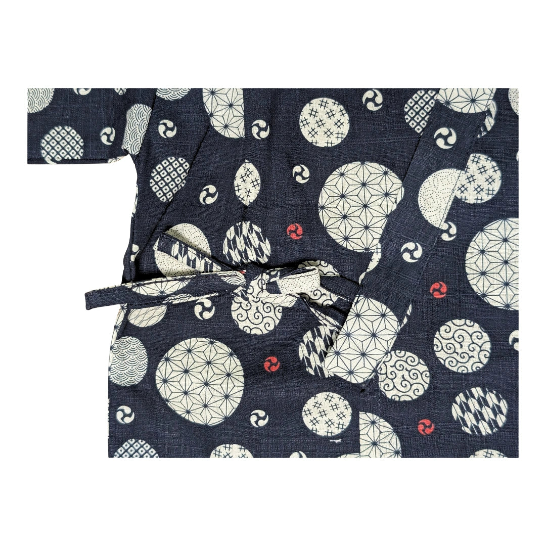 Jinbei Kinder schwarz mit Kreisen Gr. 110 - 150
