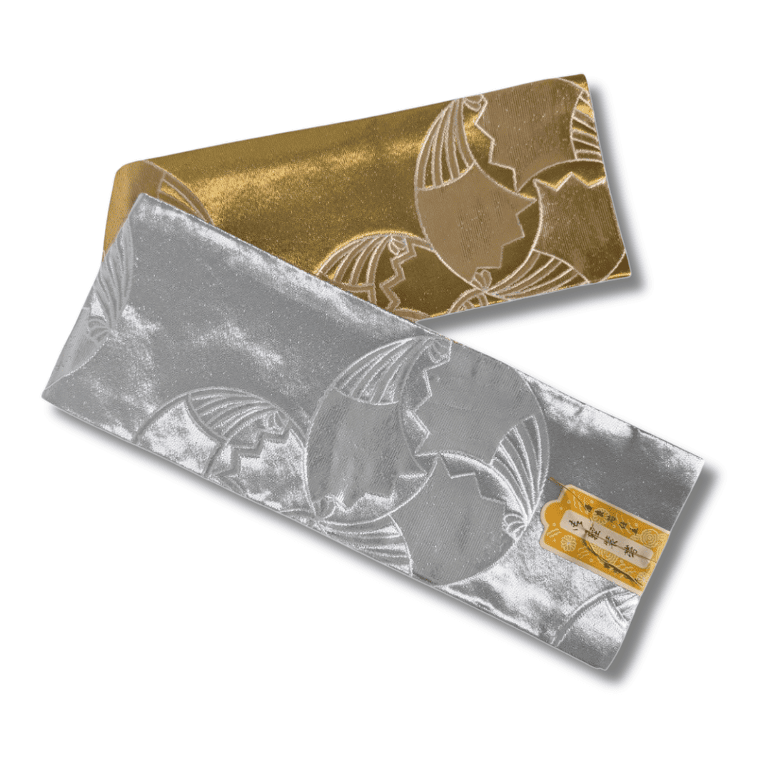 ungetragen: Vintage Mai-Obi / Tanz-Obi Gold / Silber