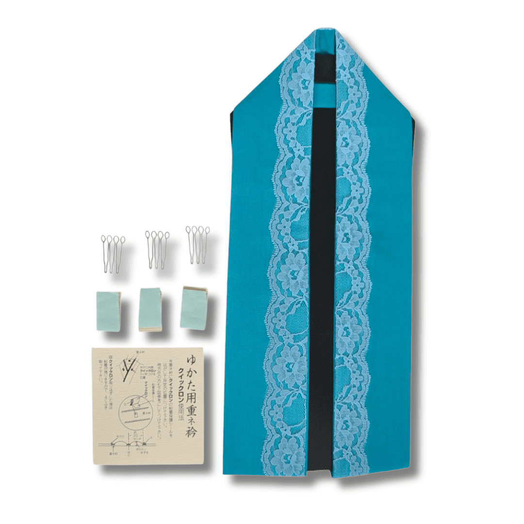 Kasane-Eri Türkis mit Spitze und 3 x Eri-Pin