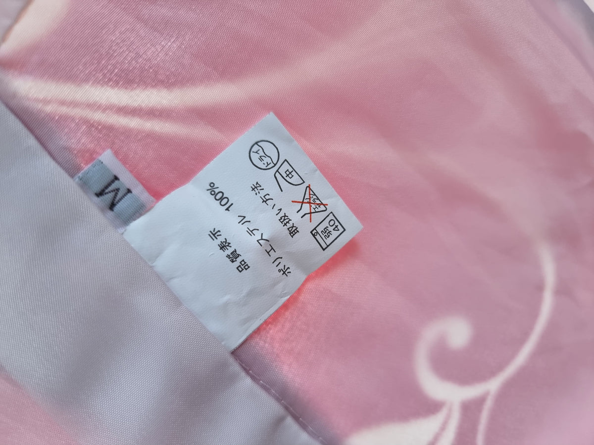 Vintage Komon Damen Kimono pink mit Schmetterlingen