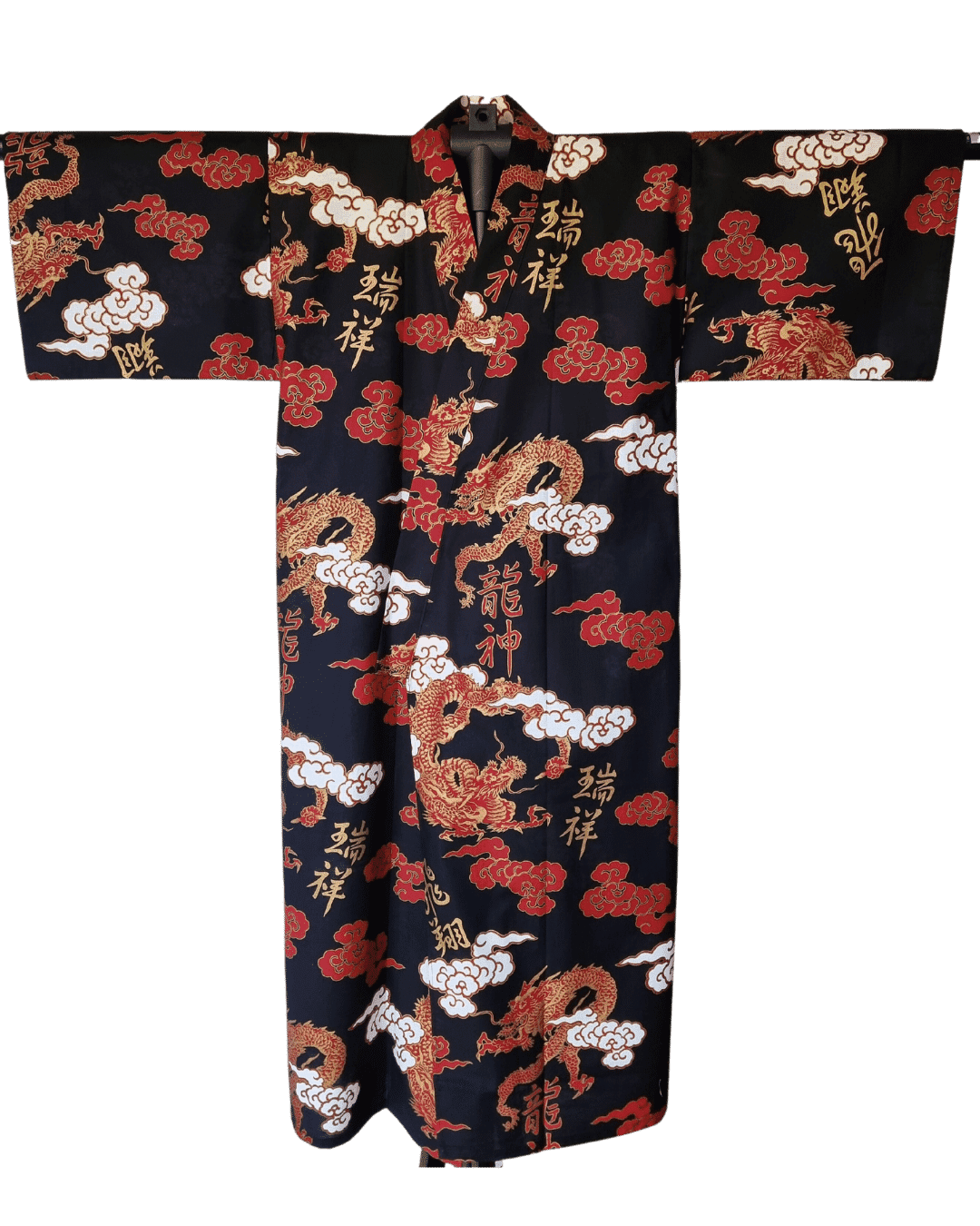 Yukata Herren schwarz Drache inkl. Obi