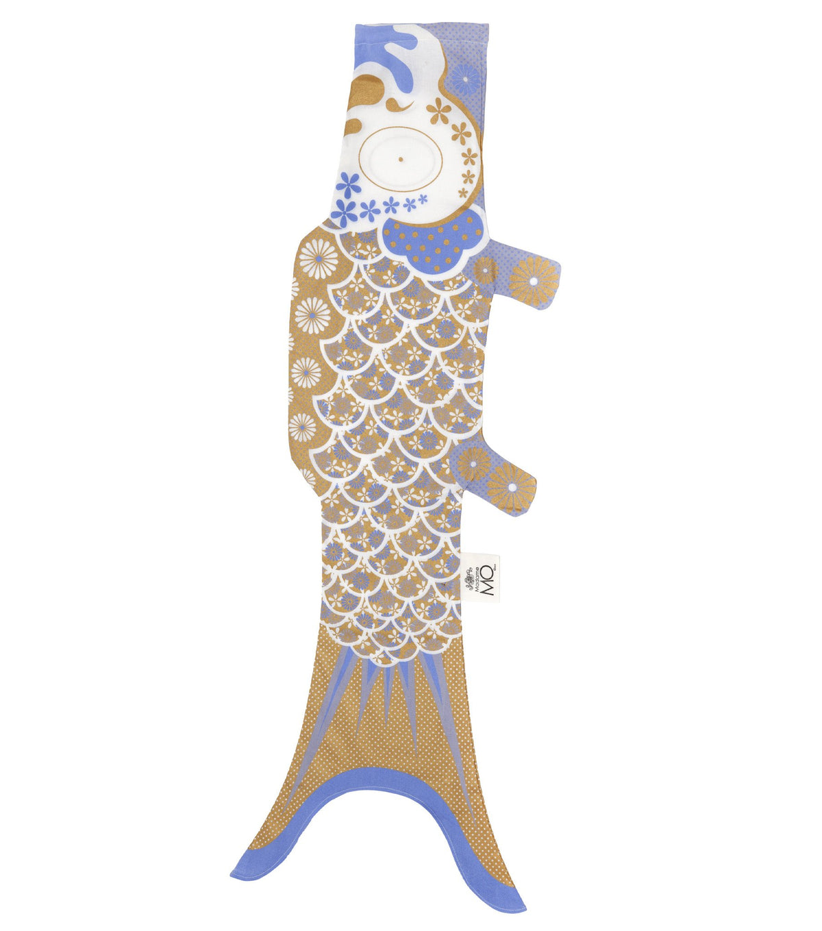 Koinobori in gold mit blau #farbe_Gold und Blau