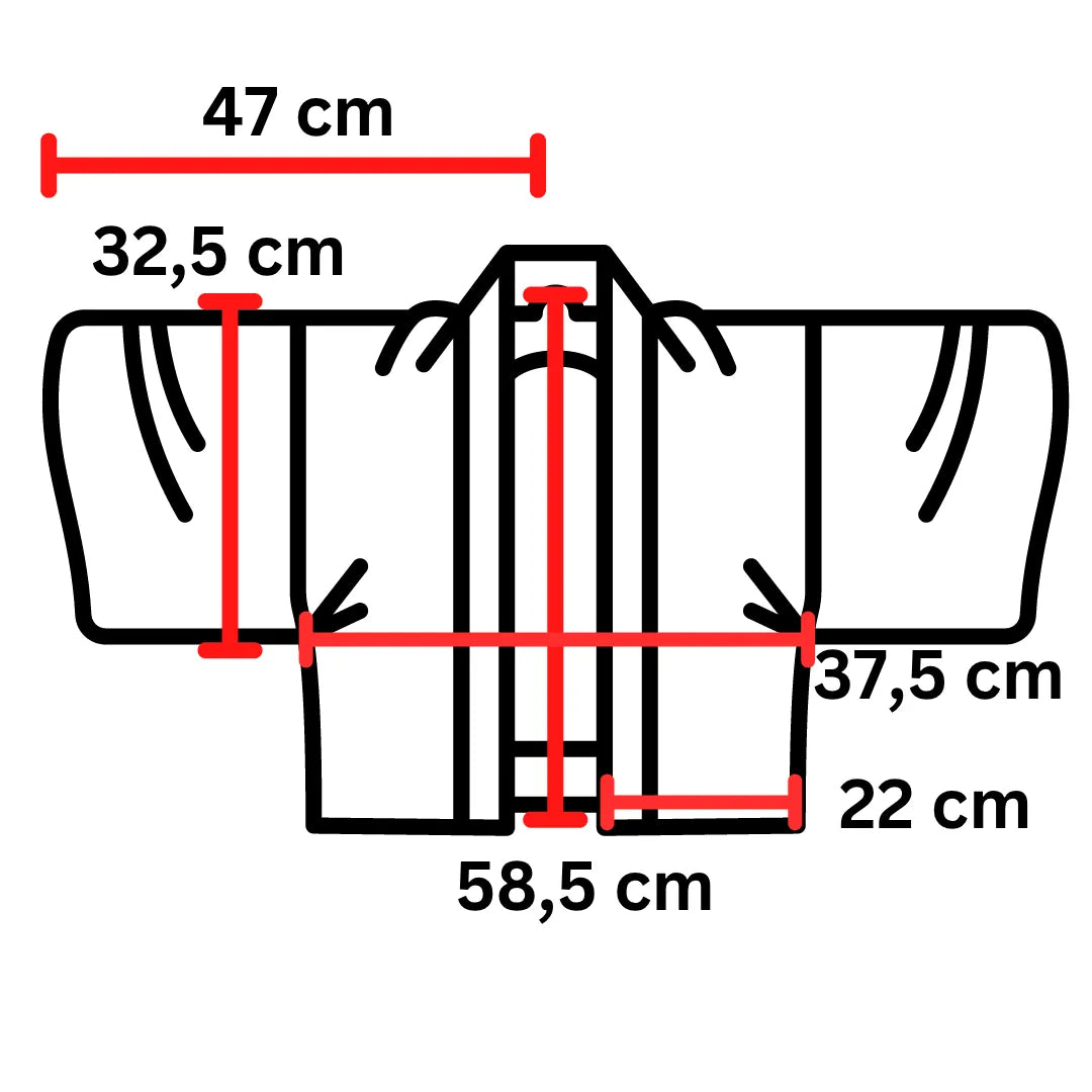 Maßdiagramm des Kinder-Haori