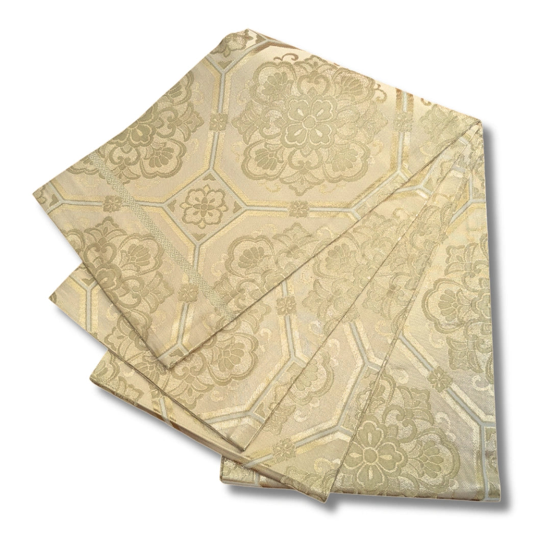 Vintage Maru Obi Beige & Gold