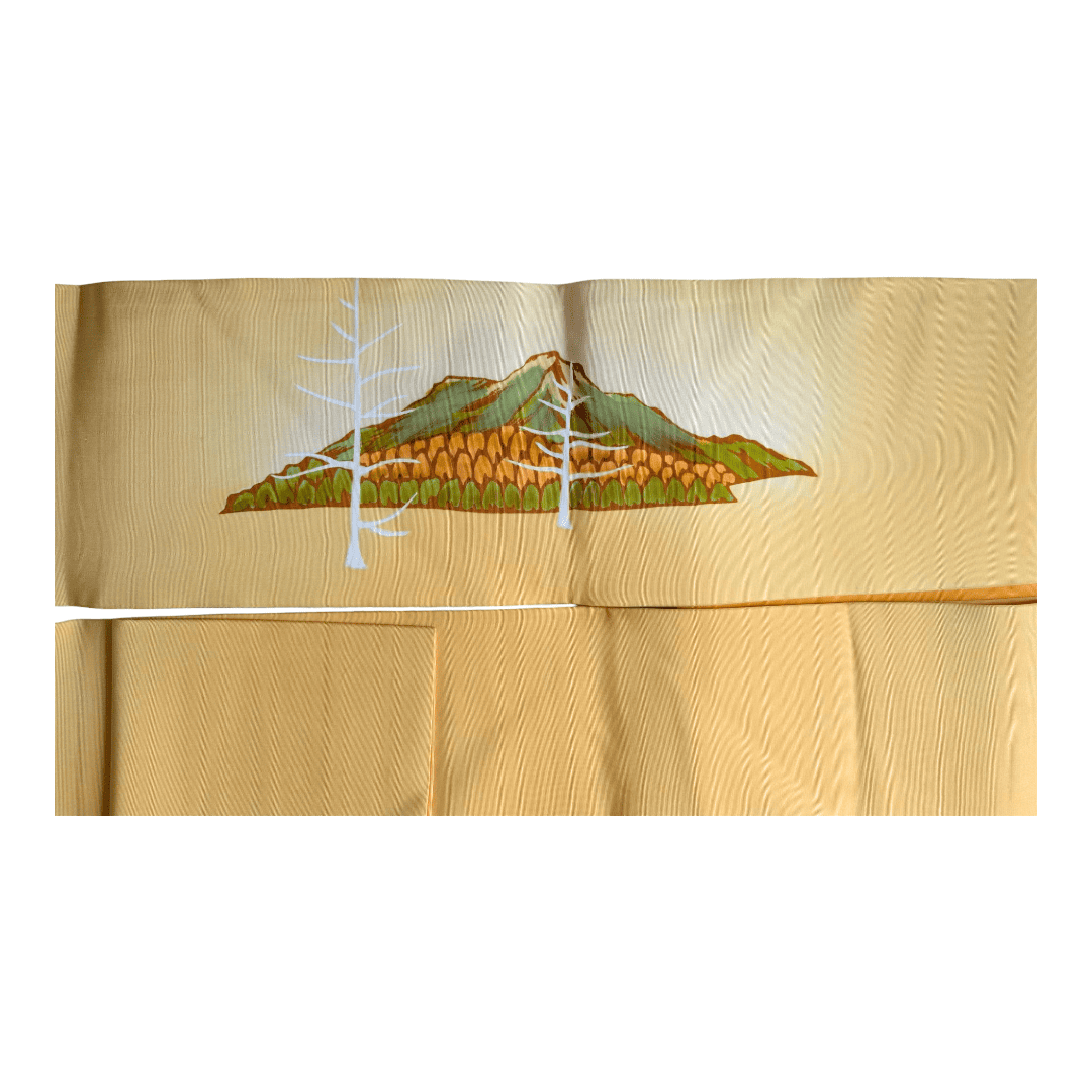 Vintage Nagoya shitate Nagoya Obi Schwarz goldene Blätter Kopie