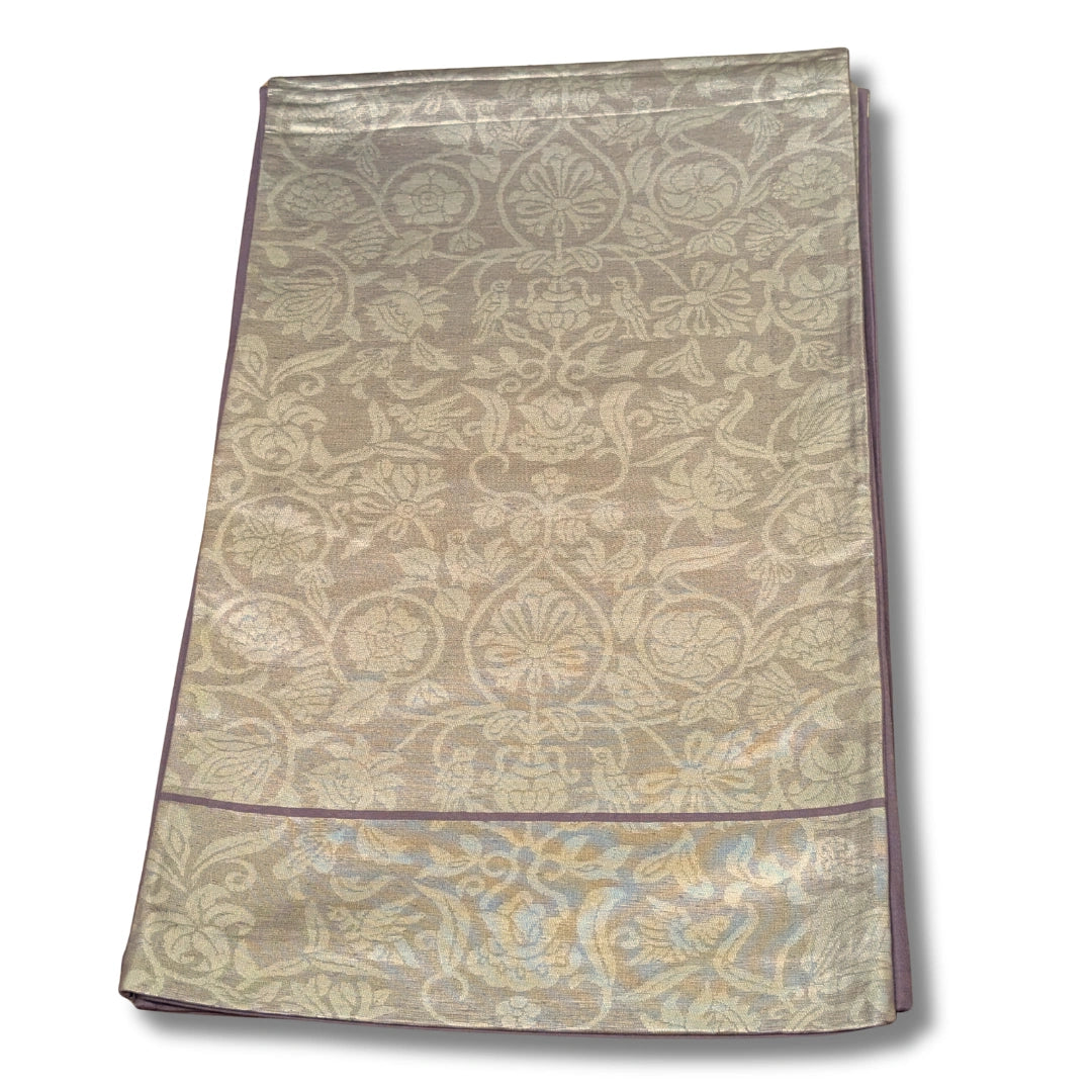 Vintage Fukuro Obi Beige mit floralen Mustern