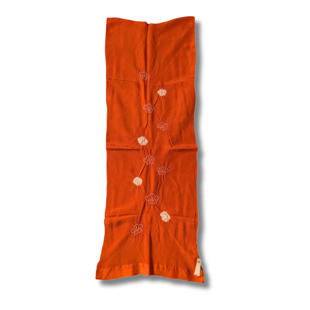 Obiage aus Seide Orange Shibori ungetragen