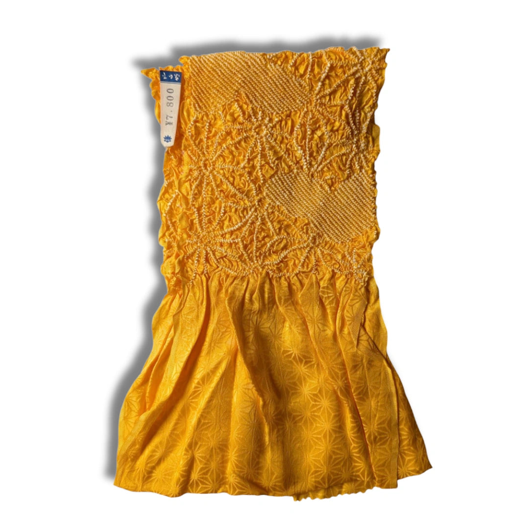 Obiage aus Seide in Gelb Shibori ungetragen