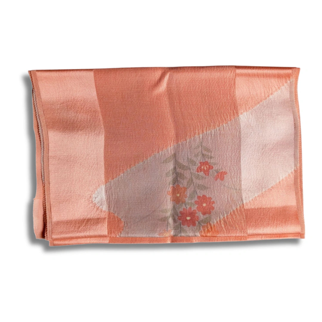 Obiage aus Seide Apricot Blumen