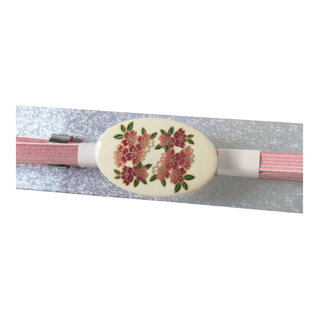 Vintage Obijime Rosa mit Obidome Blumen unbenutzt