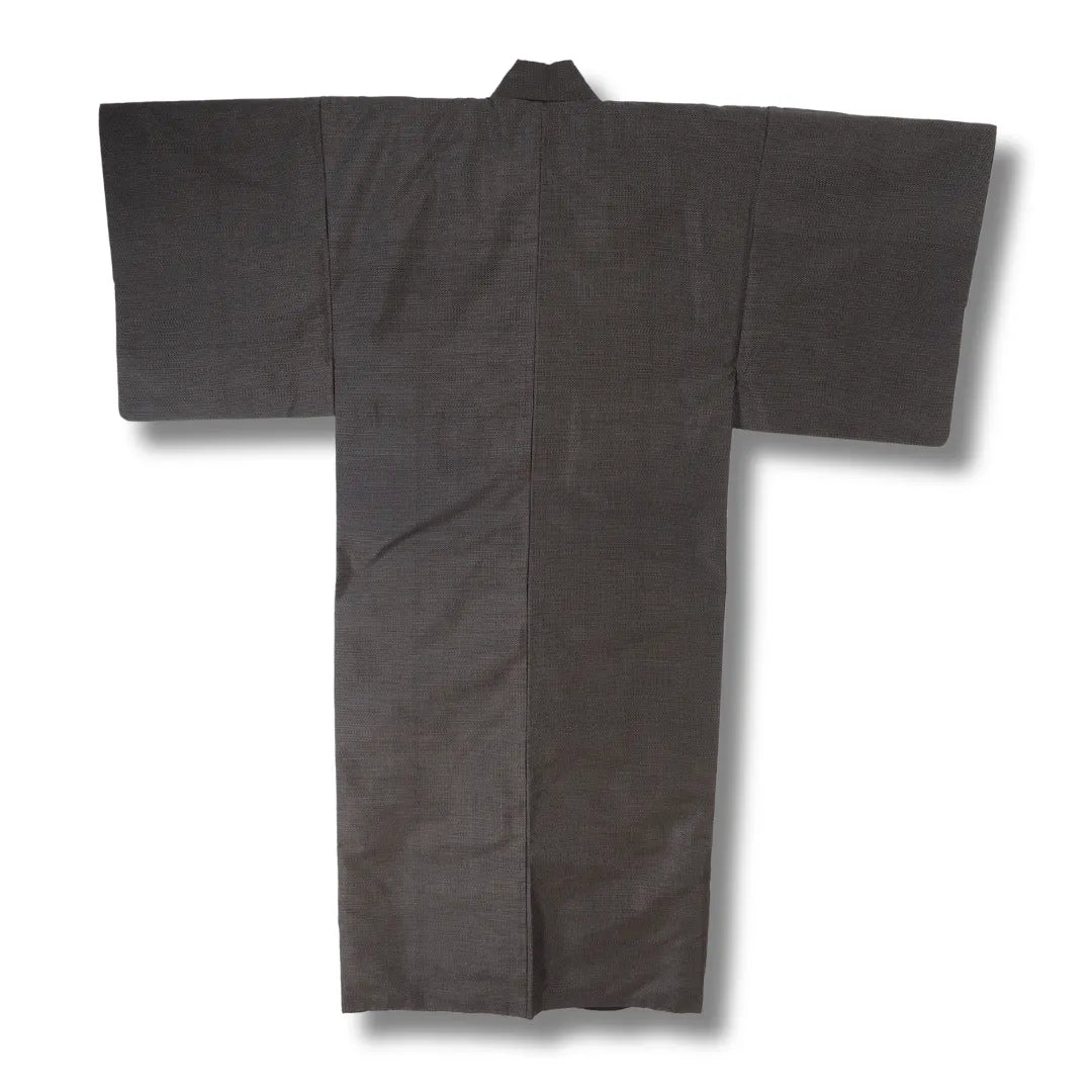 Rückansicht des anthrazitfarbenen Vintage Herren-Kimono