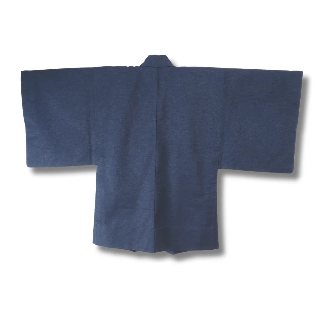 Rückansicht des dunkelblauen Vintage Herren-Haori