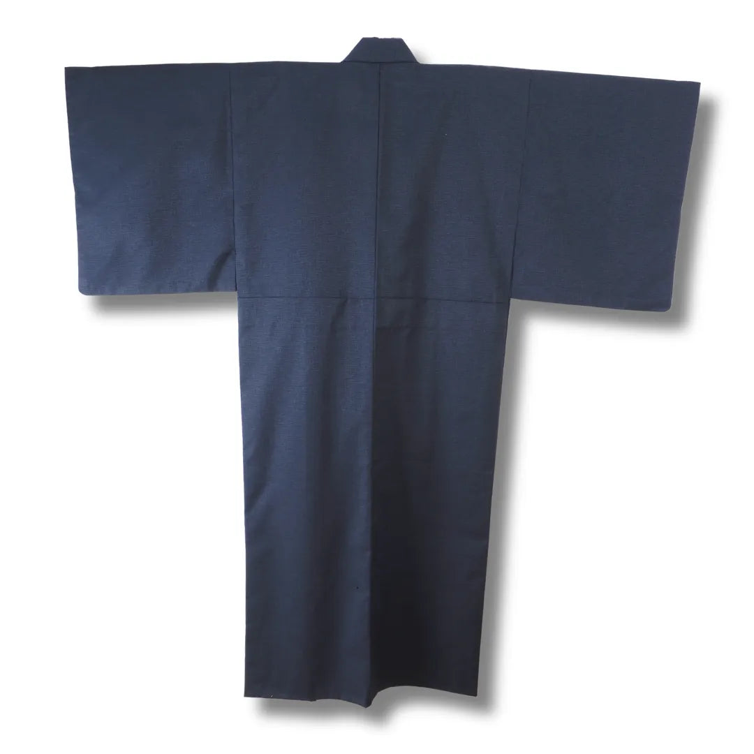 Rückansicht des dunkelblauen Vintage Herren-Kimono