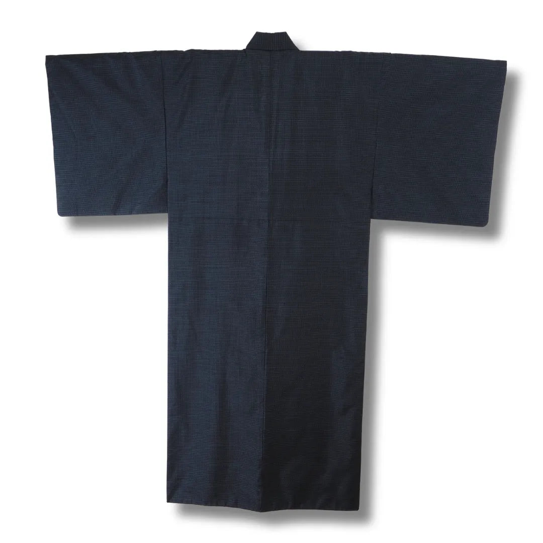 Rückansicht des dunkelblauen Vintage-Kimono