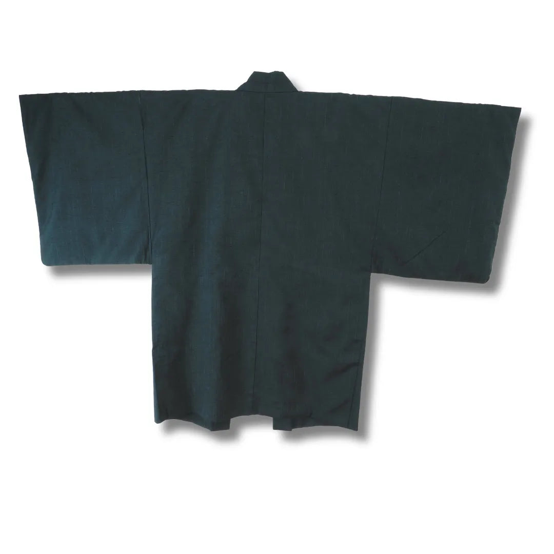Rückansicht des graublauen Vintage Herren-Haori