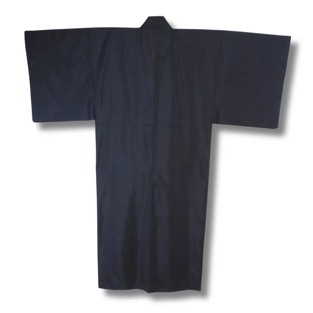 Rückansicht des nachtblauen Vintage Herren-Kimono