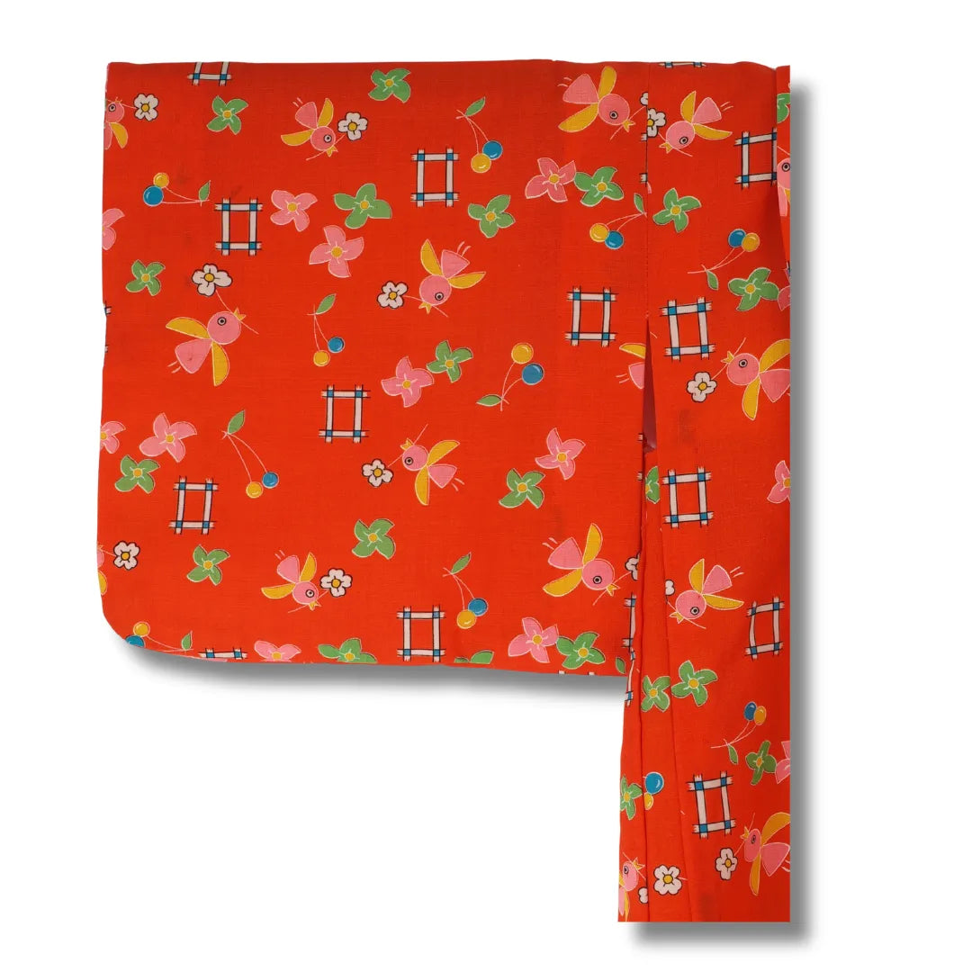 Roter Vintage Kinder-Haori Ärmelansicht