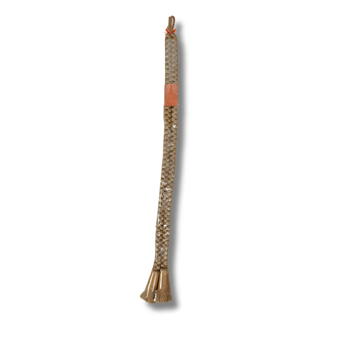 Schimmerndes taupefarbenes Flechtband des Haori Himo in Originalverpackung