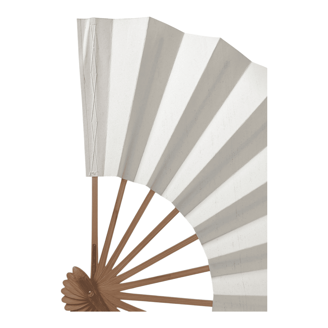 Vintage japanischer Sensu Handfächer Mai-Ougi weiß