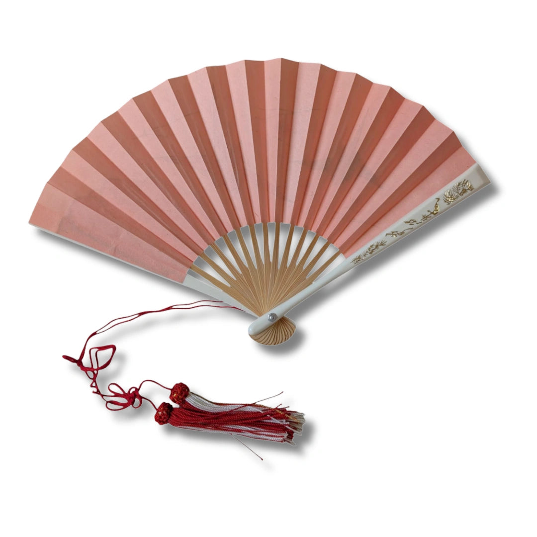 Vintage japanischer Sensu Handfächer Origami-Kraniche