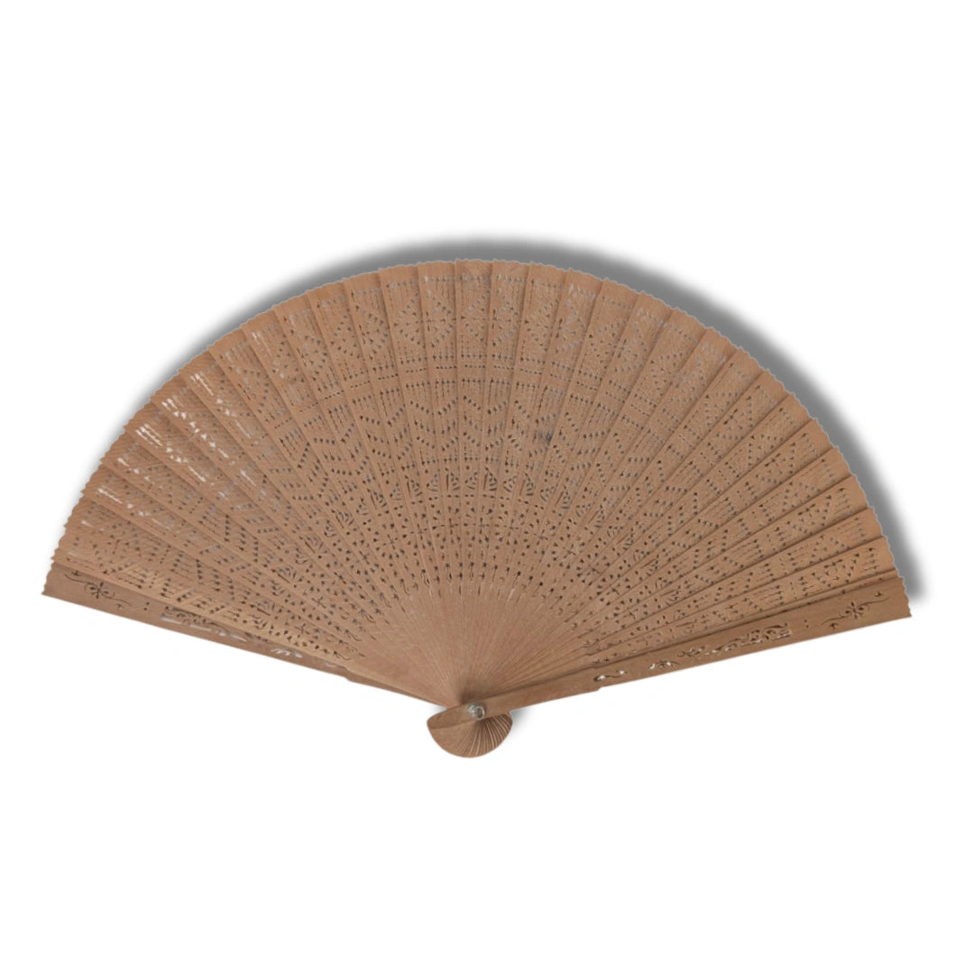 Vintage japanischer Sensu Handfächer aus Holz