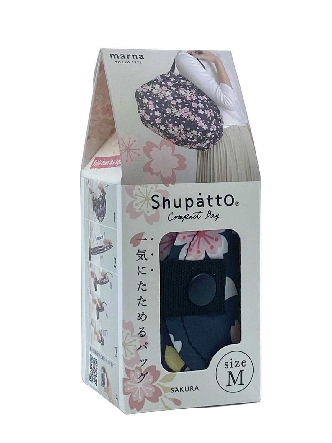 Shupatto faltbare Einkaufstasche Sakura M