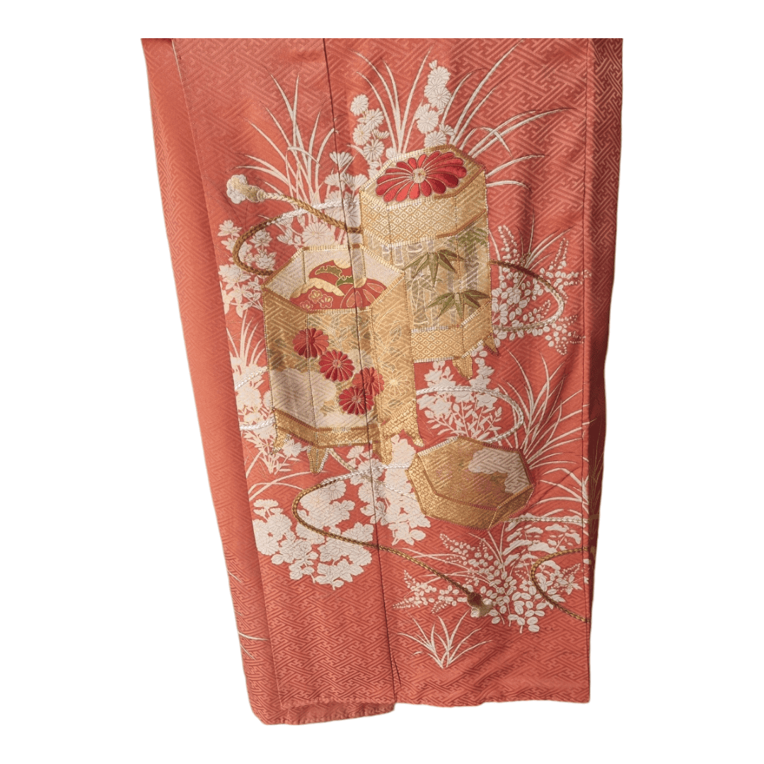 Vintage Iro-Tomesode Kimono Damen Orange
