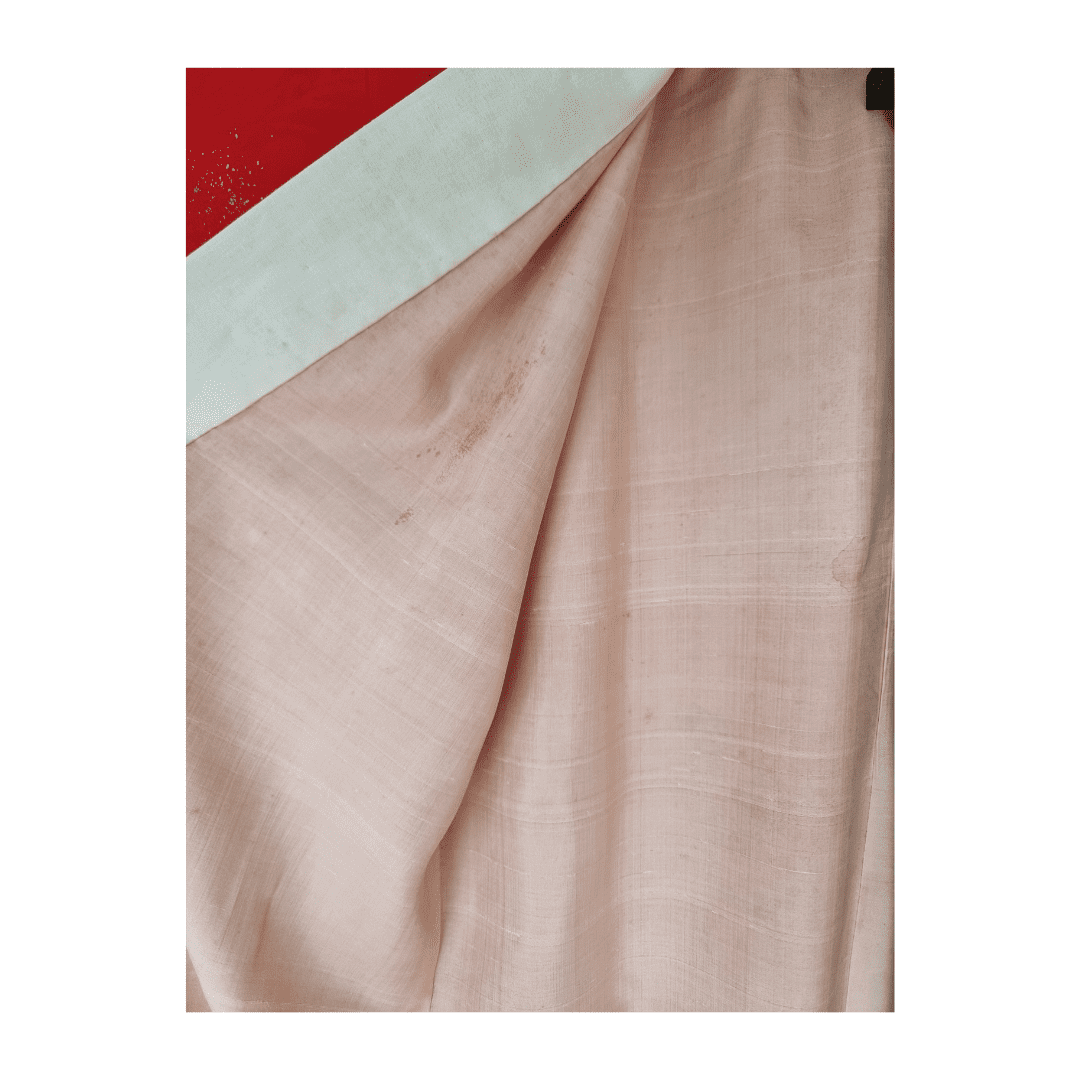 Vintage Naga-Juban Unterkimono Rot Goldene Wolken