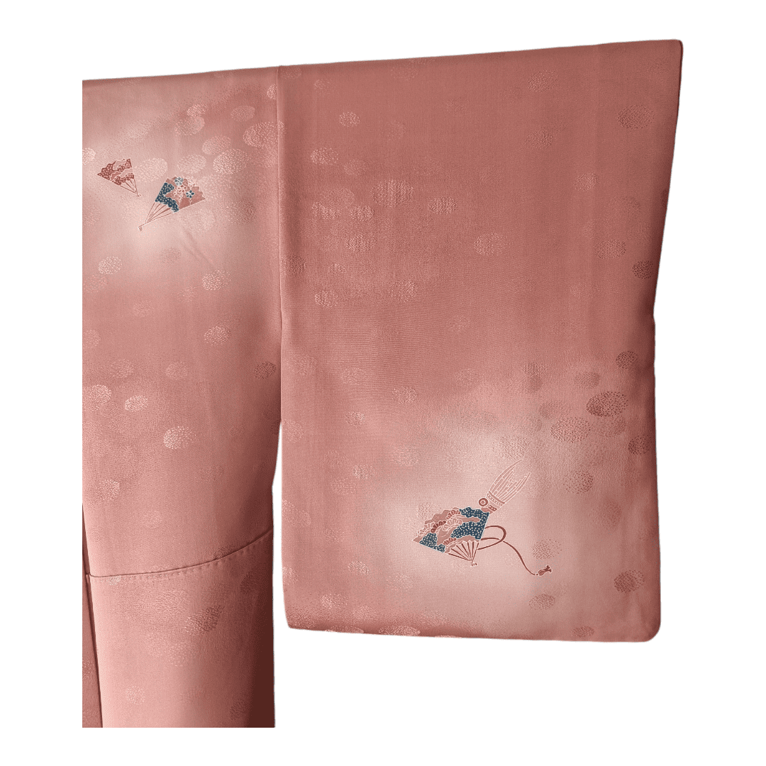 Vintage Tsukesage Kimono Damen Fächer und Trommeln
