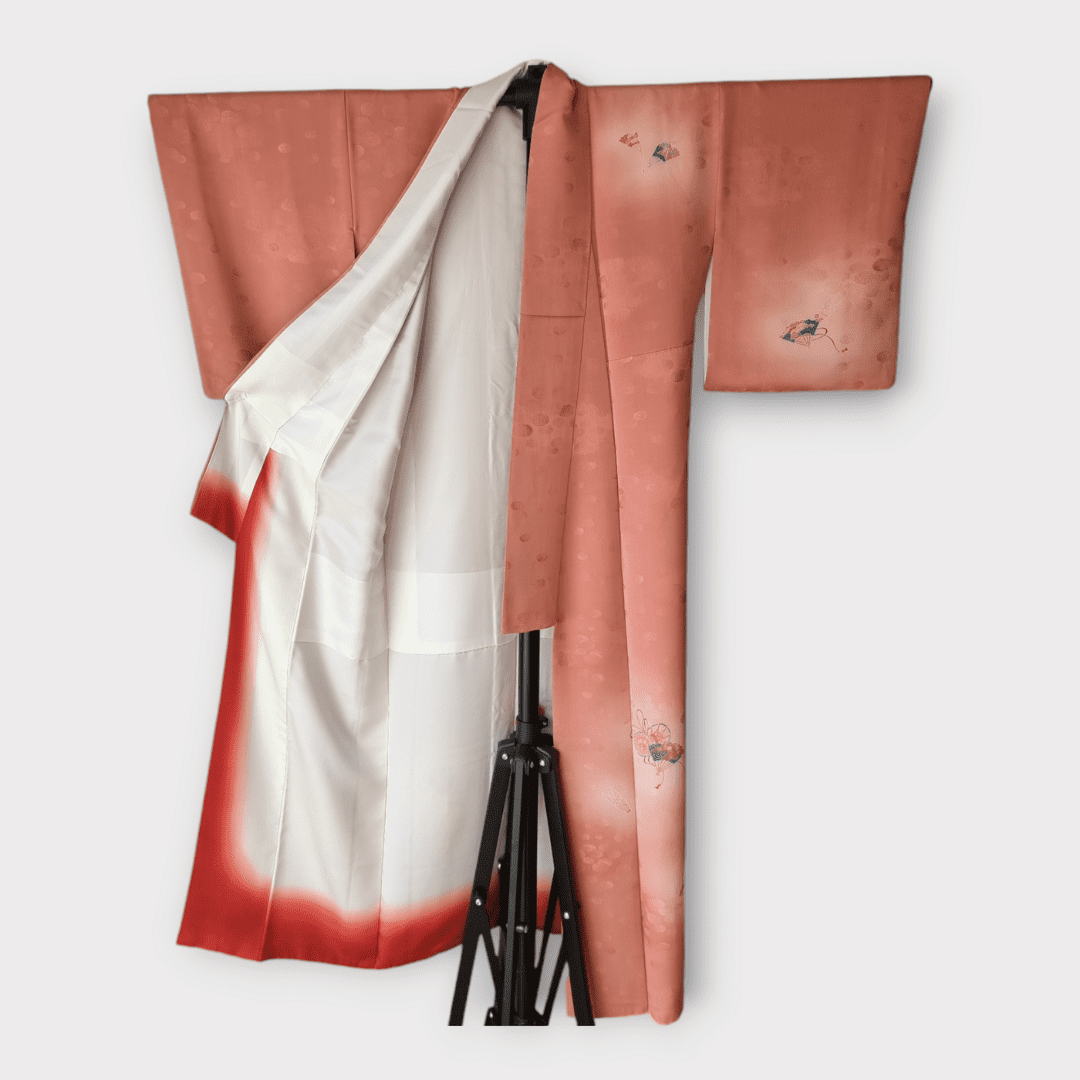 Vintage Tsukesage Kimono Damen Fächer und Trommeln