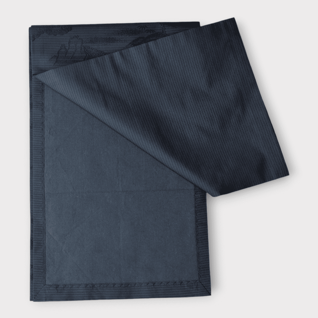 Vintage Hiraki shitate Nagoya Obi Schwarz Tempel