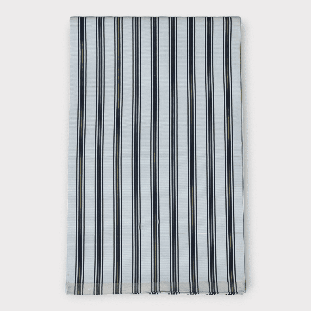 Vintage Hitoe Obi Schwarz / Weiß gestreift