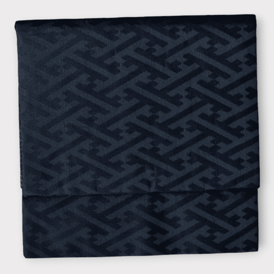 Vintage Taiko Musubi Obi Schwarz Sayagata