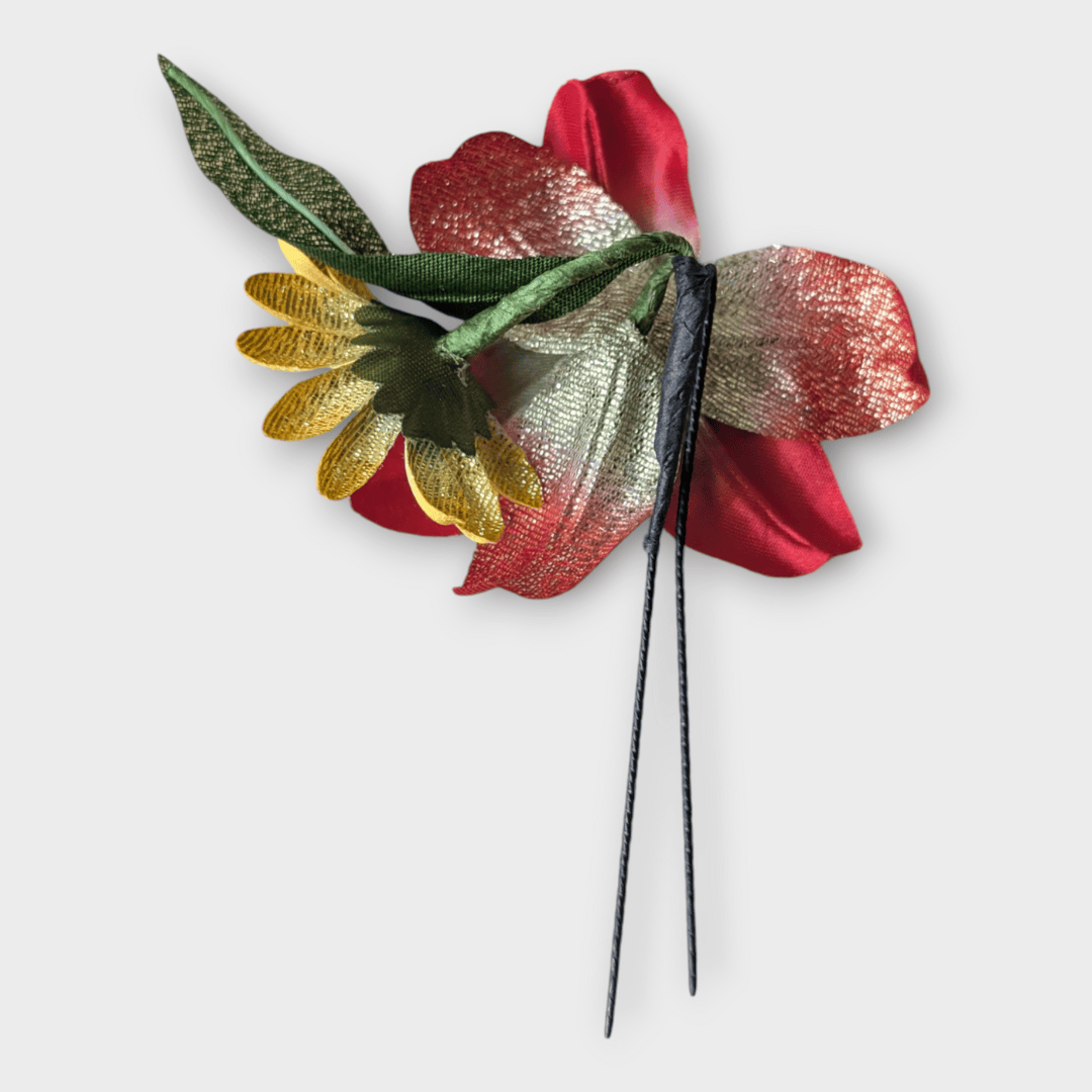 Vintage Kanzashi Set Haarnadel und Haarkamm