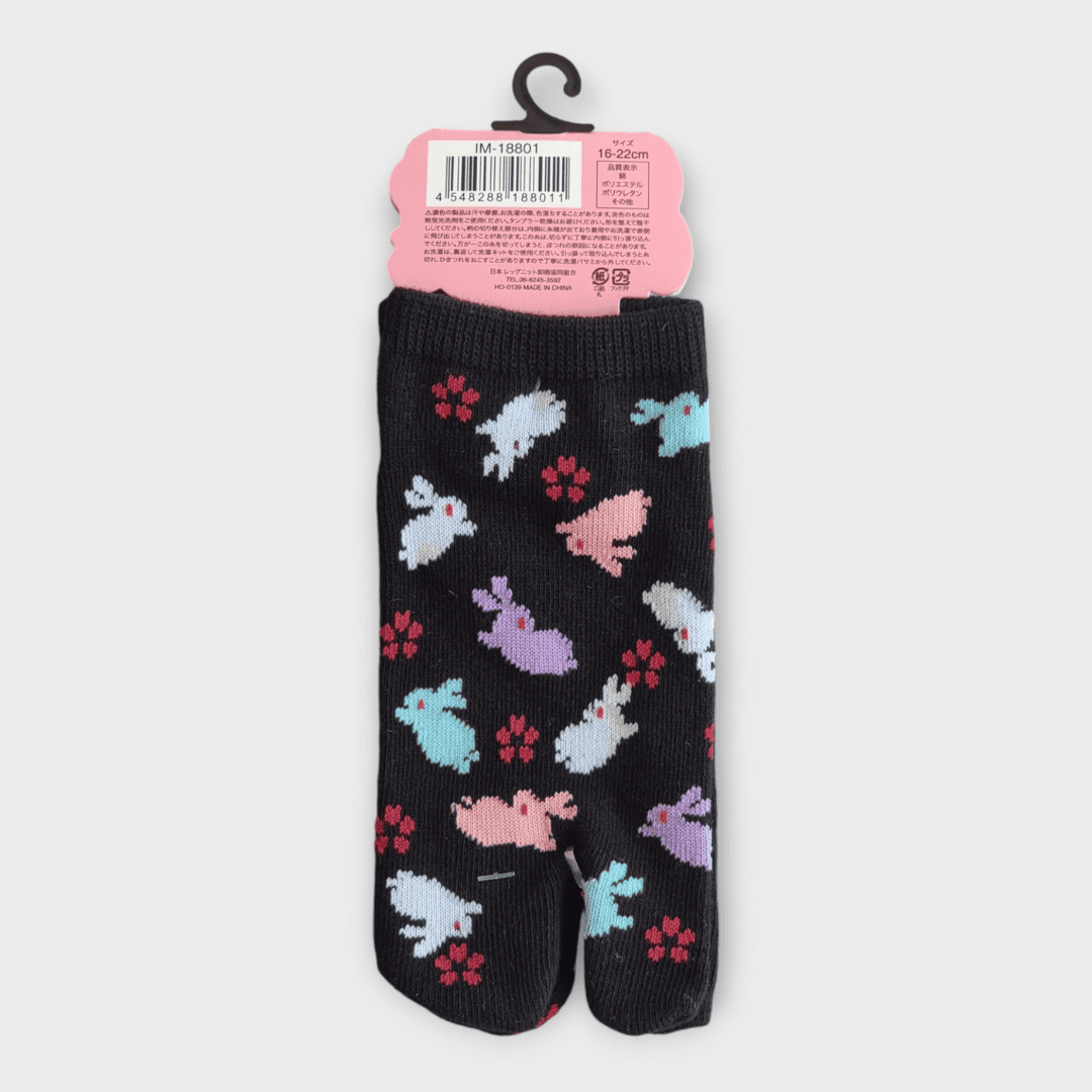 Kinder Tabi Socken Zehensocken Hasen Schwarz 26-36 #farbe_Schwarz
