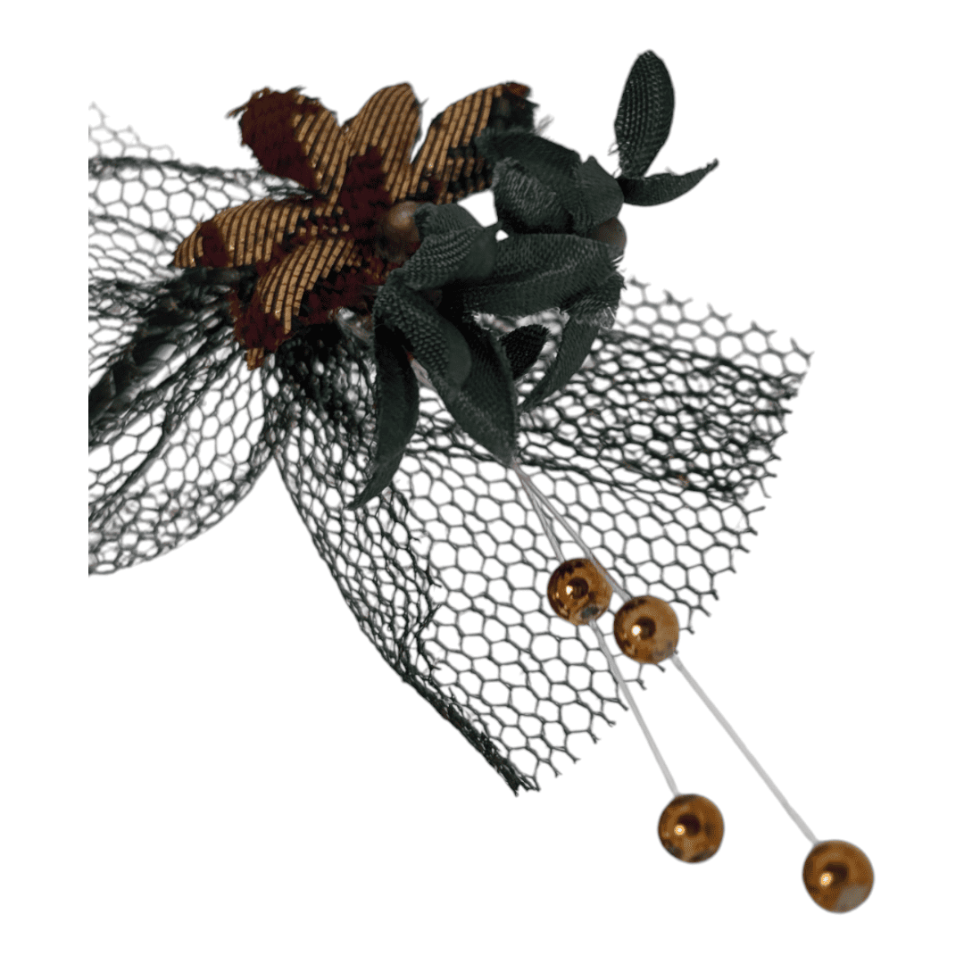 Vintage Kanzashi Set 2 Haarnadeln Grün
