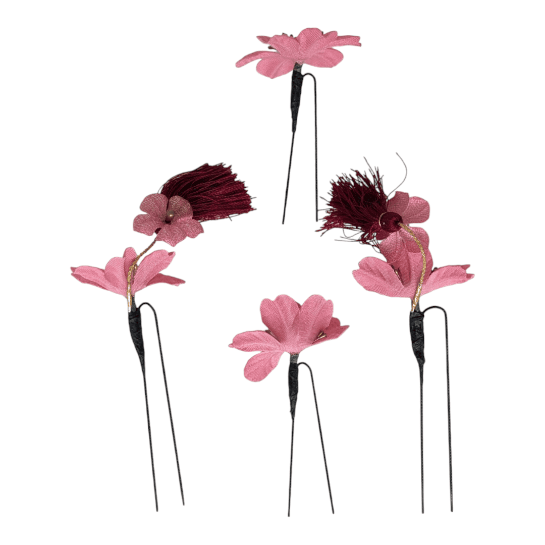 Vintage Kanzashi Set 4-teilig Rosa
