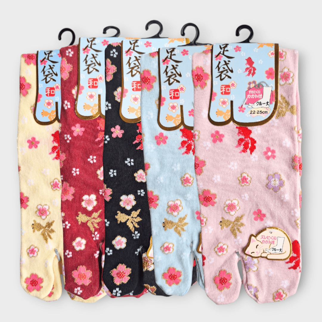 Lange Tabi Socken Zehensocken Goldfische 36-39