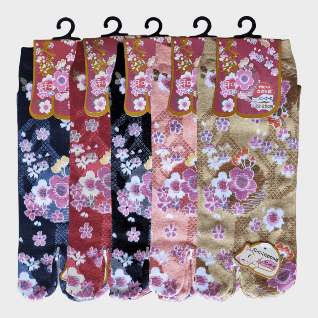 Tabi Socken Zehensocken Kirschblüten #farbe_Lachsrosa