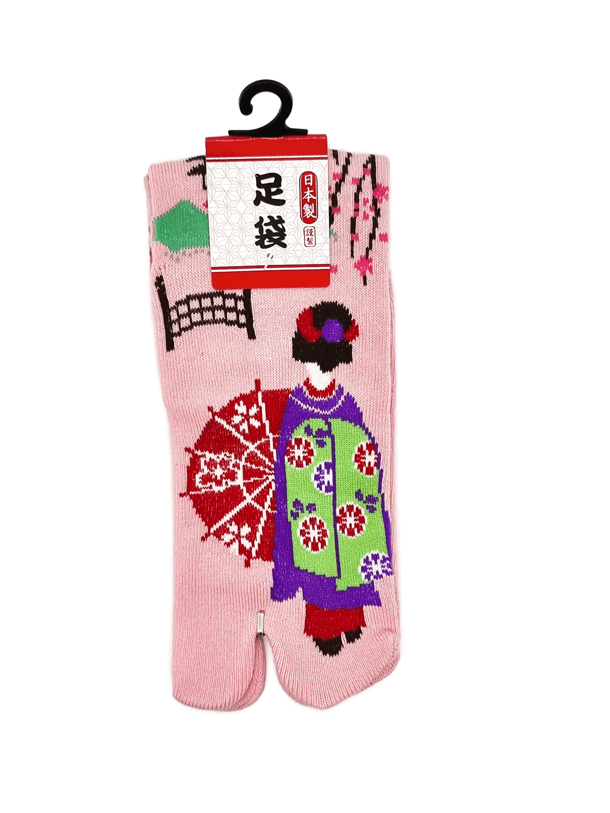 Linke Tabi Socke in rosa mit Geisha #farbe_Rosa