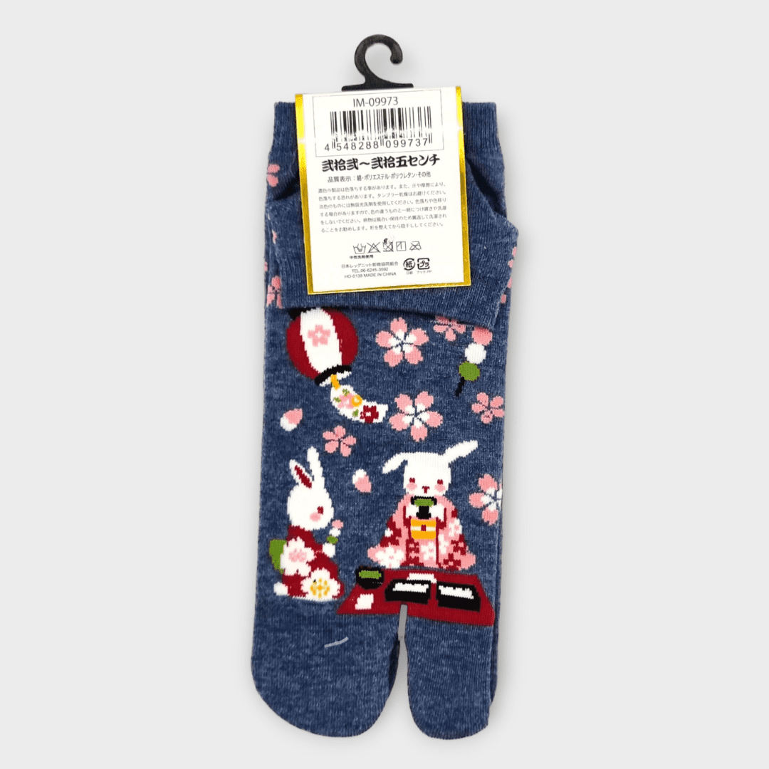Rechte Tabi Socke in dunkelblau Hasen Hanami #farbe_Dunkelblau