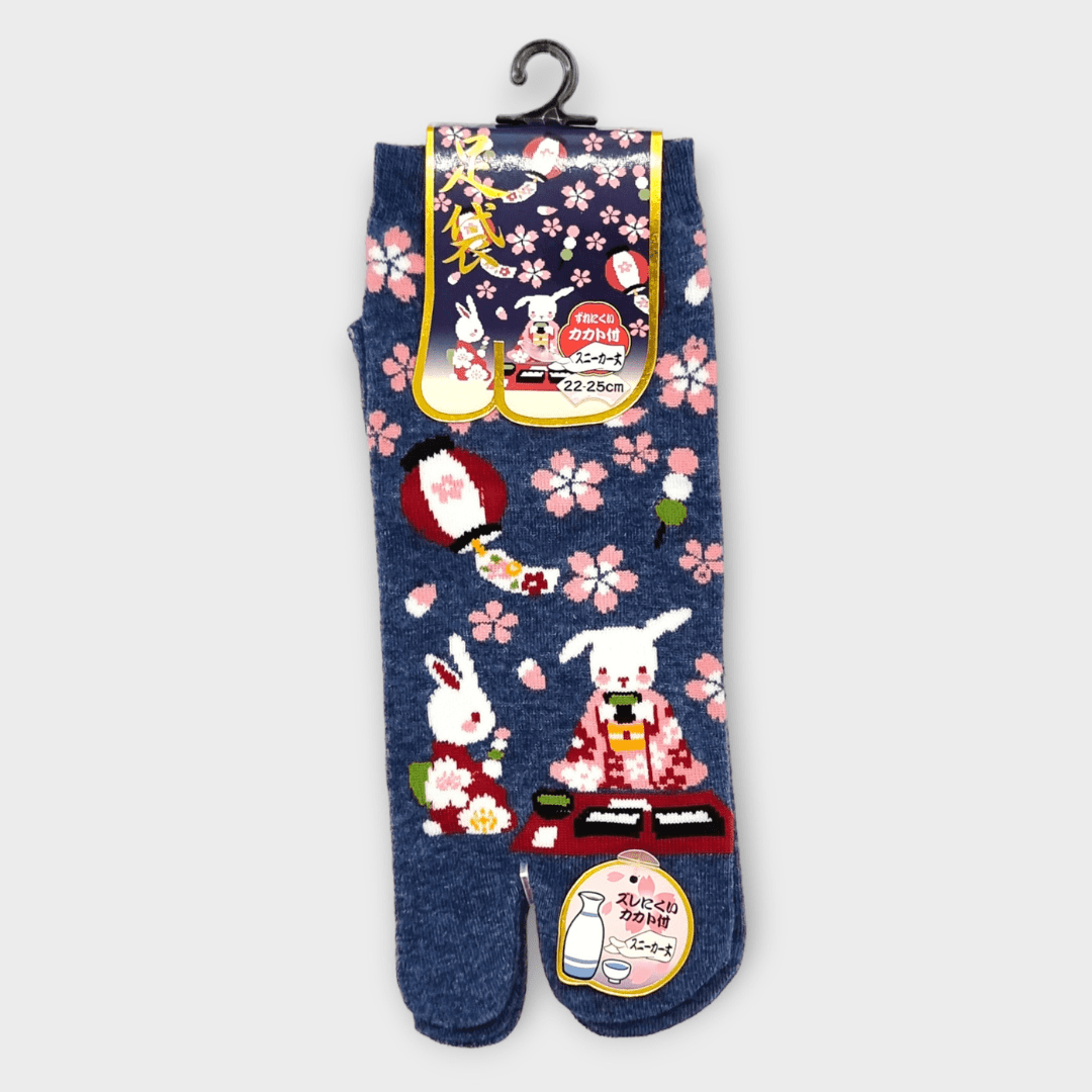 Linke Tabi Socke in dunkelblau Hasen Hanami #farbe_Dunkelblau